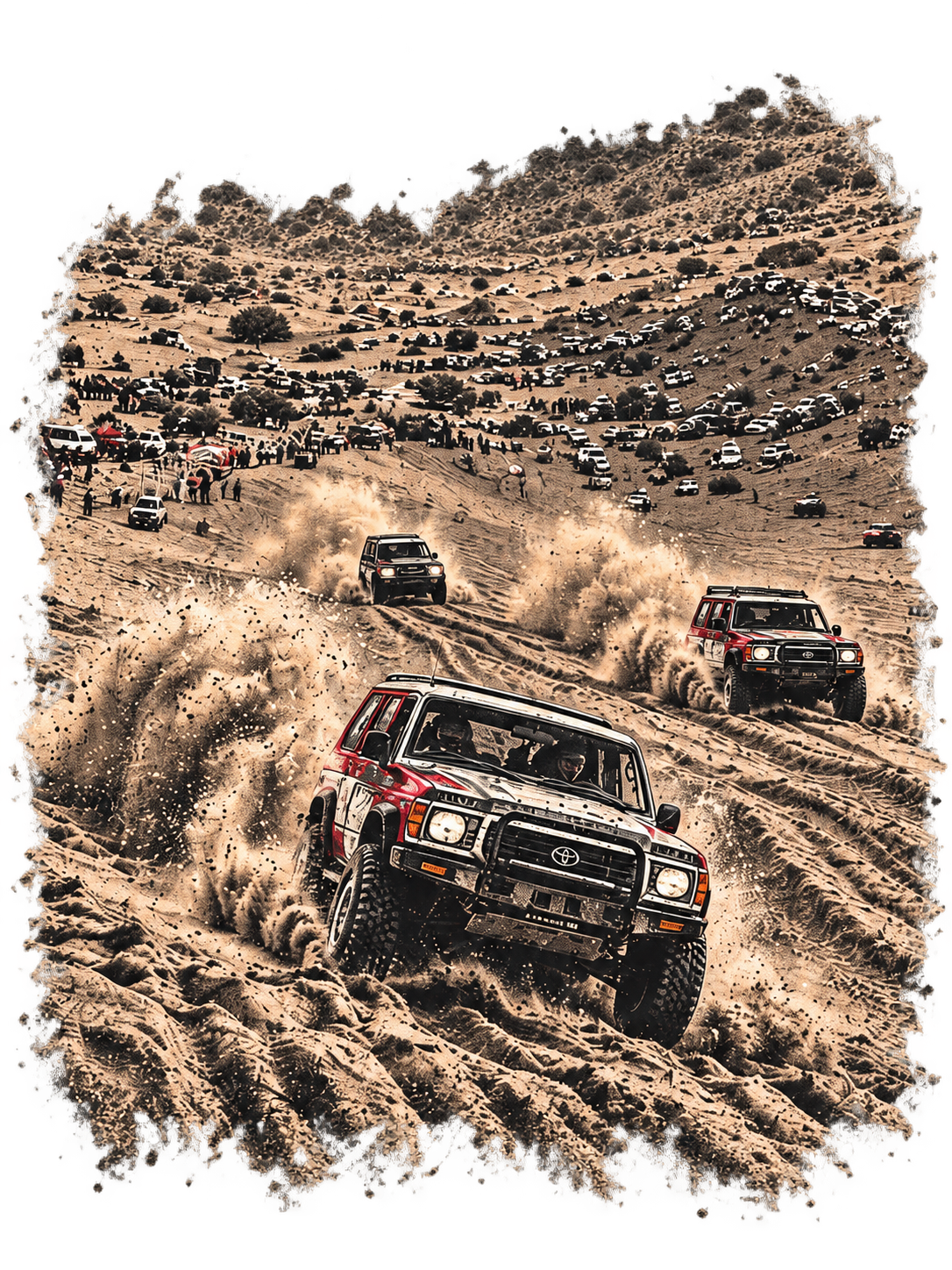 Off-road driving in the dunes